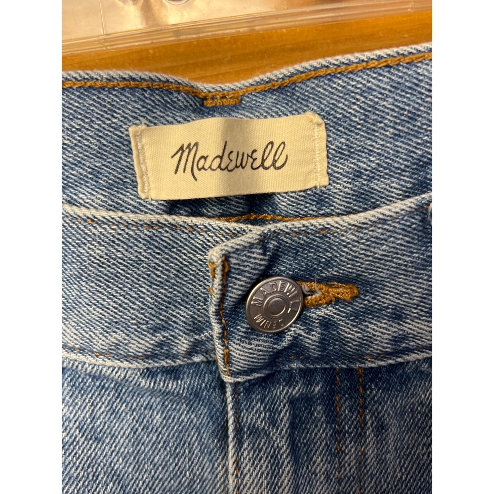 Madewell Light Blue Distressed Denim Jean Shorts - Picture 2 of 8